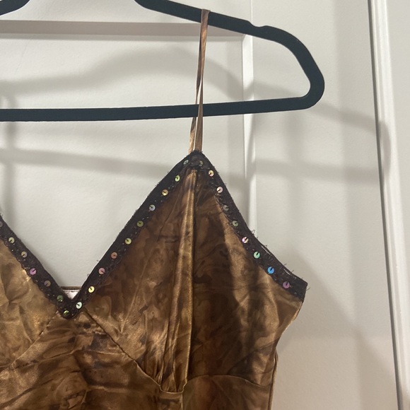 Y2K Brown‎ Cami Sequined Tunic Xhilaration XL EUC signature Y2K piece! - Picture 4 of 17